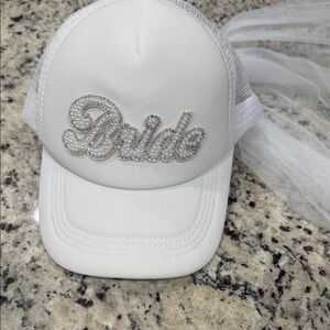 White Bride Mesh Hat